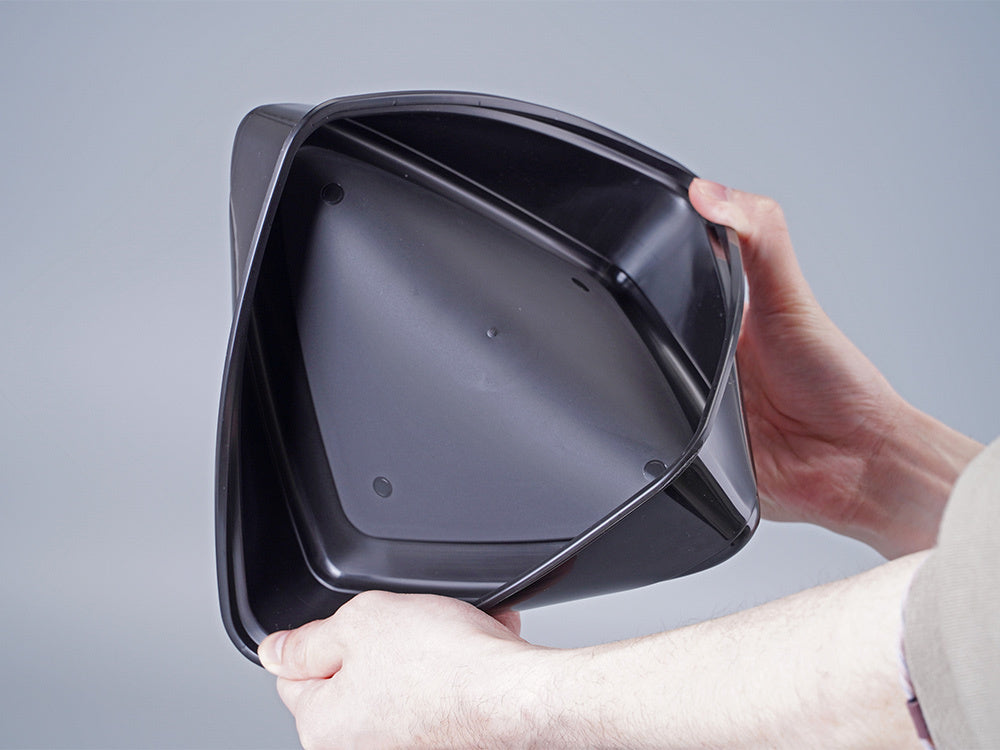 36oz Black PP Square Container | Base & Lid Combined